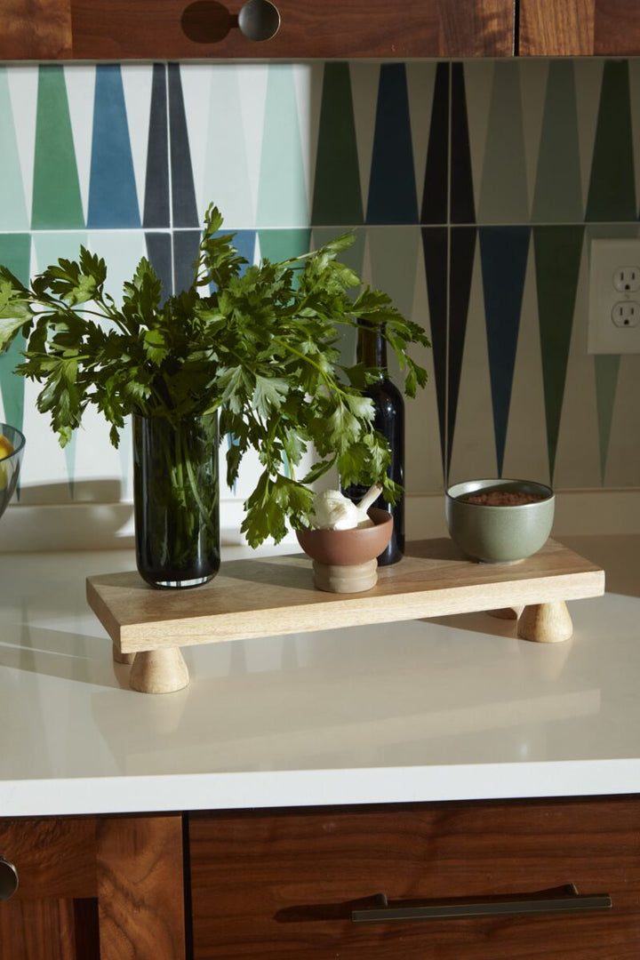 Wood Pedestal Cake Stand