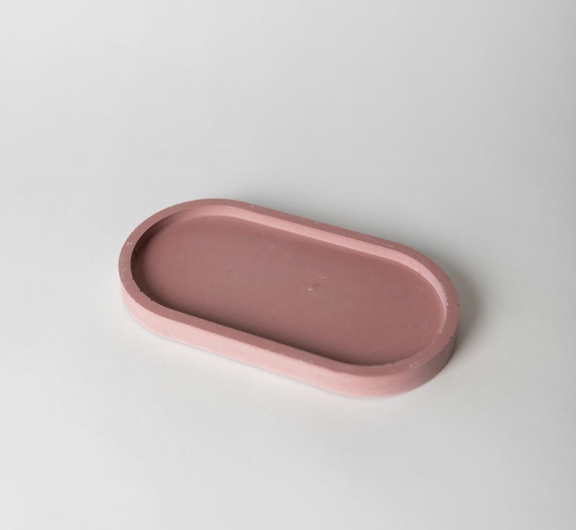 Dusty Rose Pill Concrete Tray
