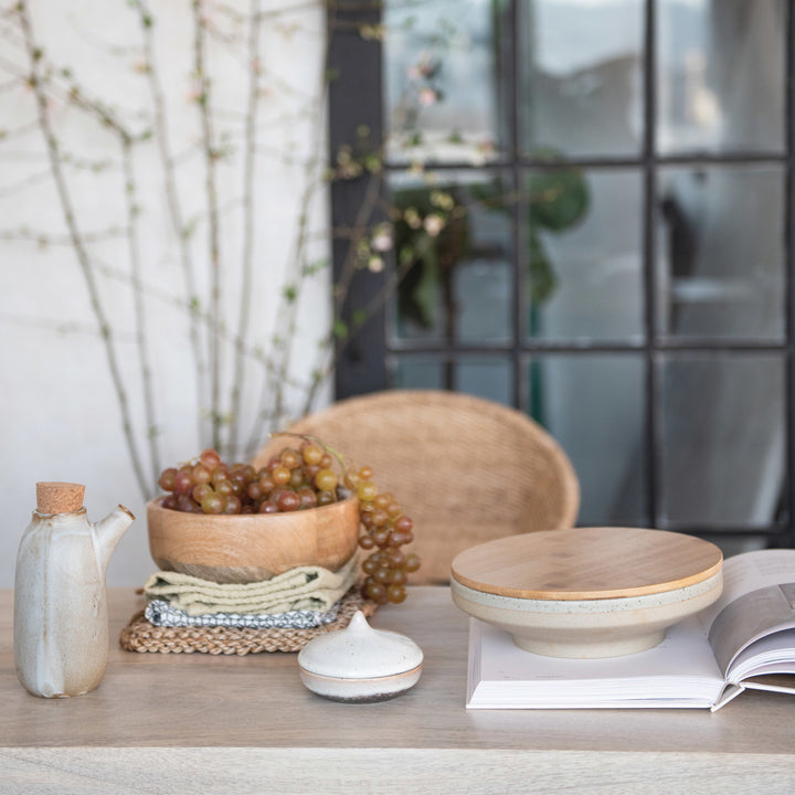 Mango Wood Bowls with Enamel Interior