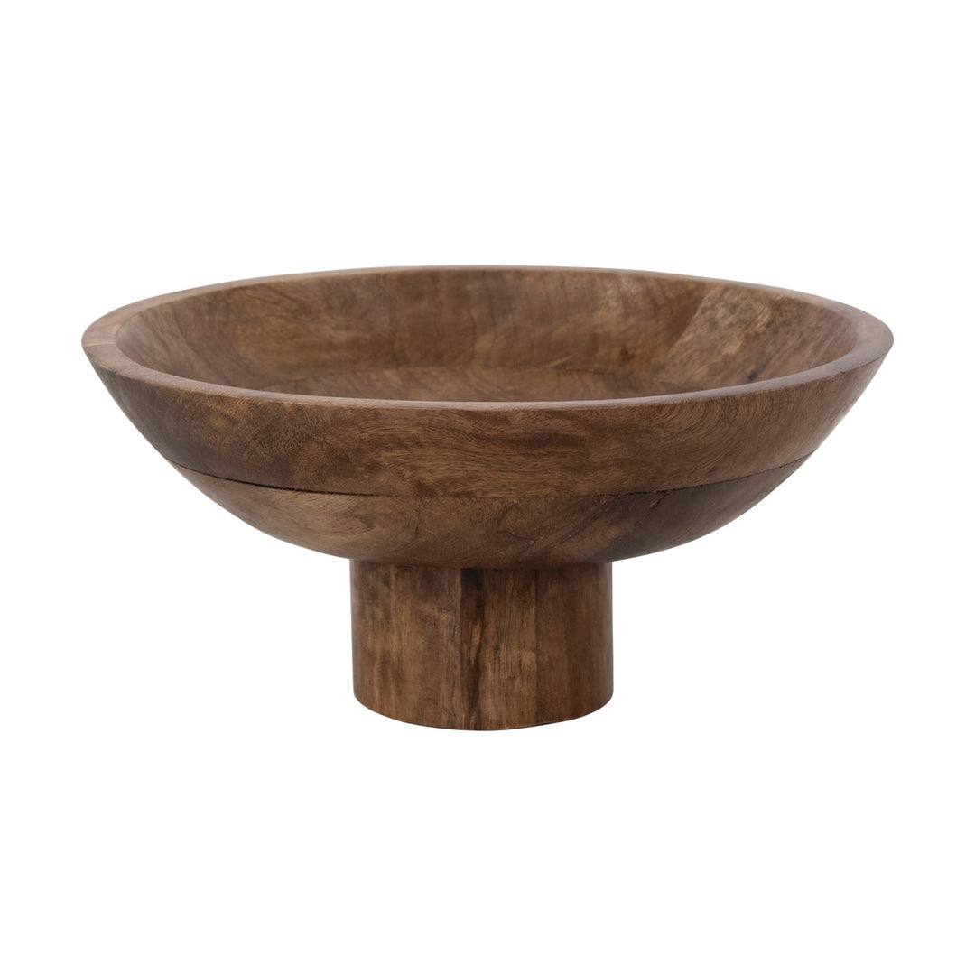 Natural Mango Wood Footed Bowl