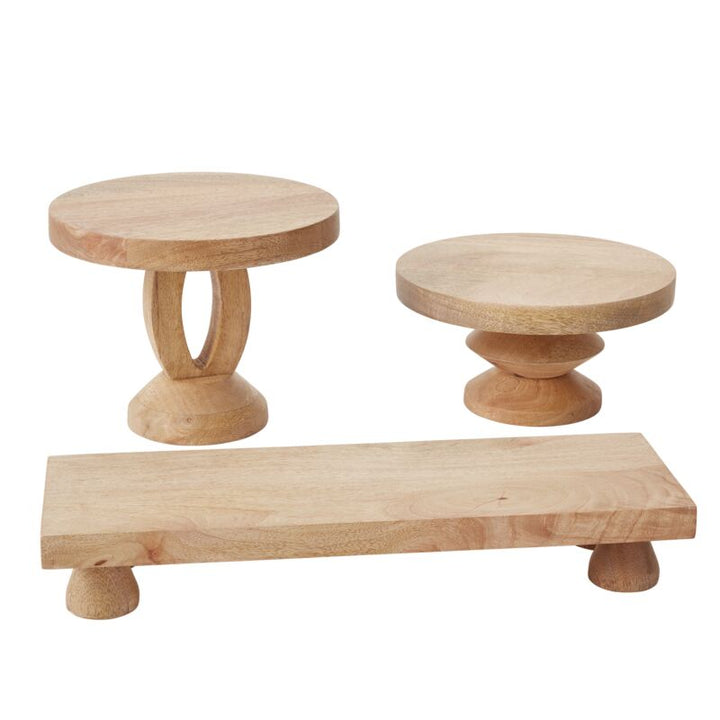 Wood Pedestal Cake Stand