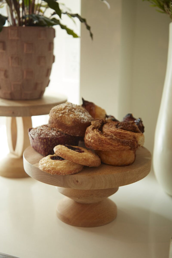 Wood Pedestal Cake Stand