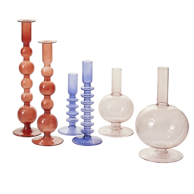 Rose glass Bubble candleholder