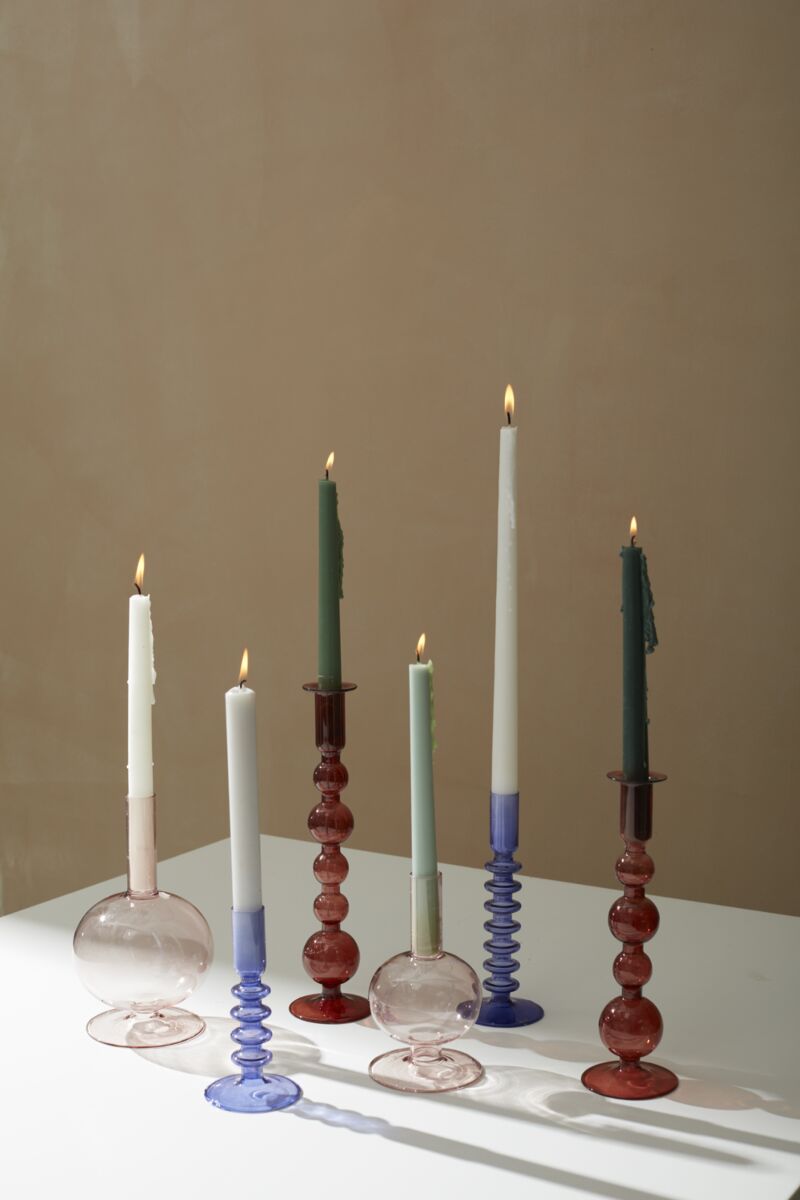 Rose glass Bubble candleholder