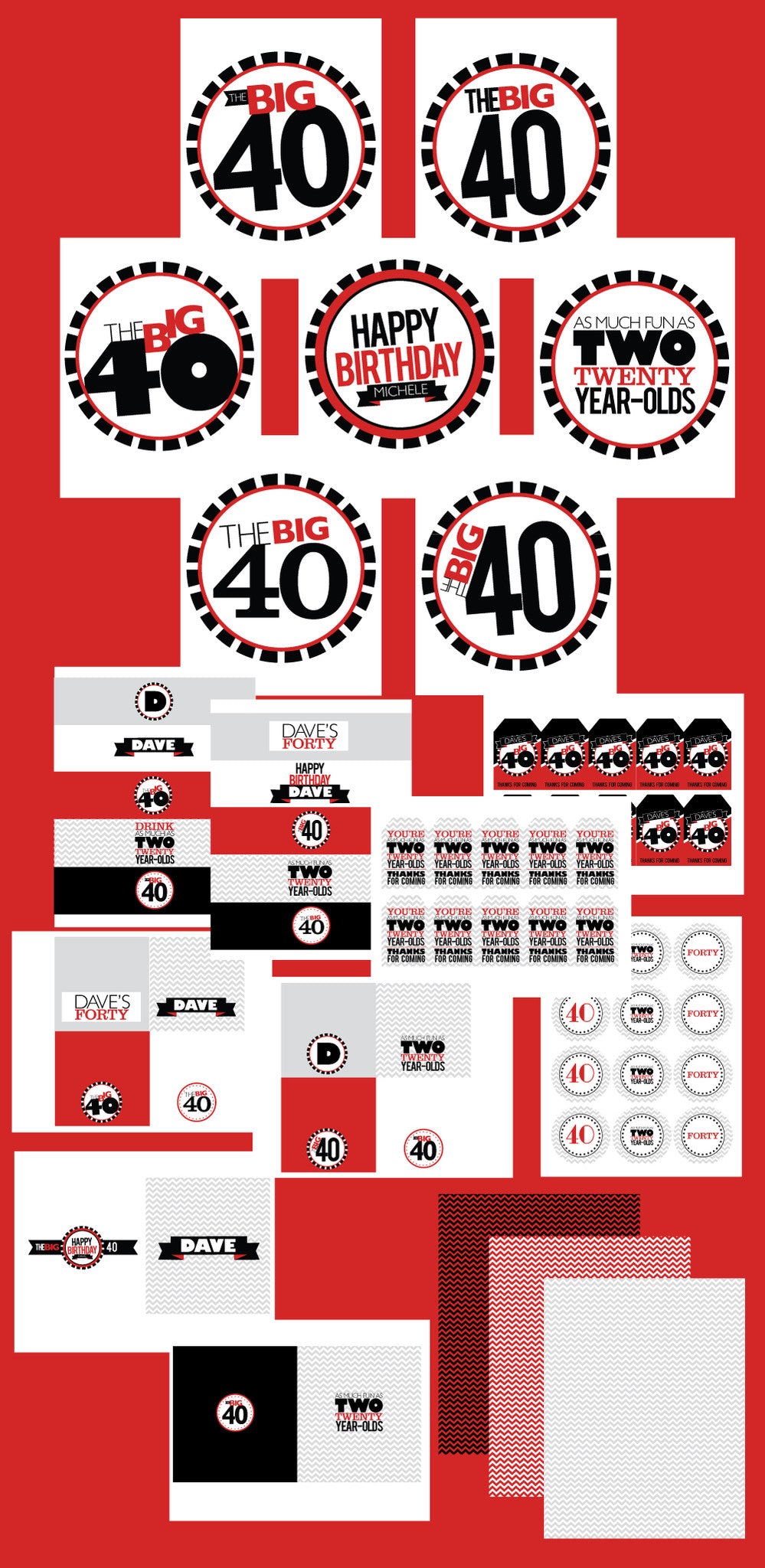 printable THE BIG O 30, 40, 50, 60.... 8" centerpieces (As much fun as two 20 year olds)