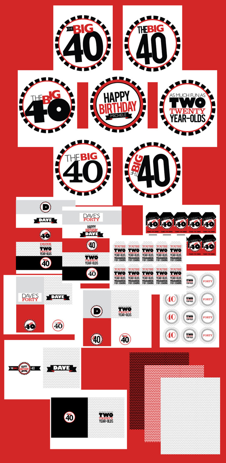 printable THE BIG O 30, 40, 50, 60.... 8" centerpieces (As much fun as two 20 year olds)