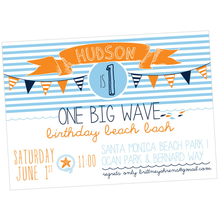 One BIG Wave printable Birthday party Collection