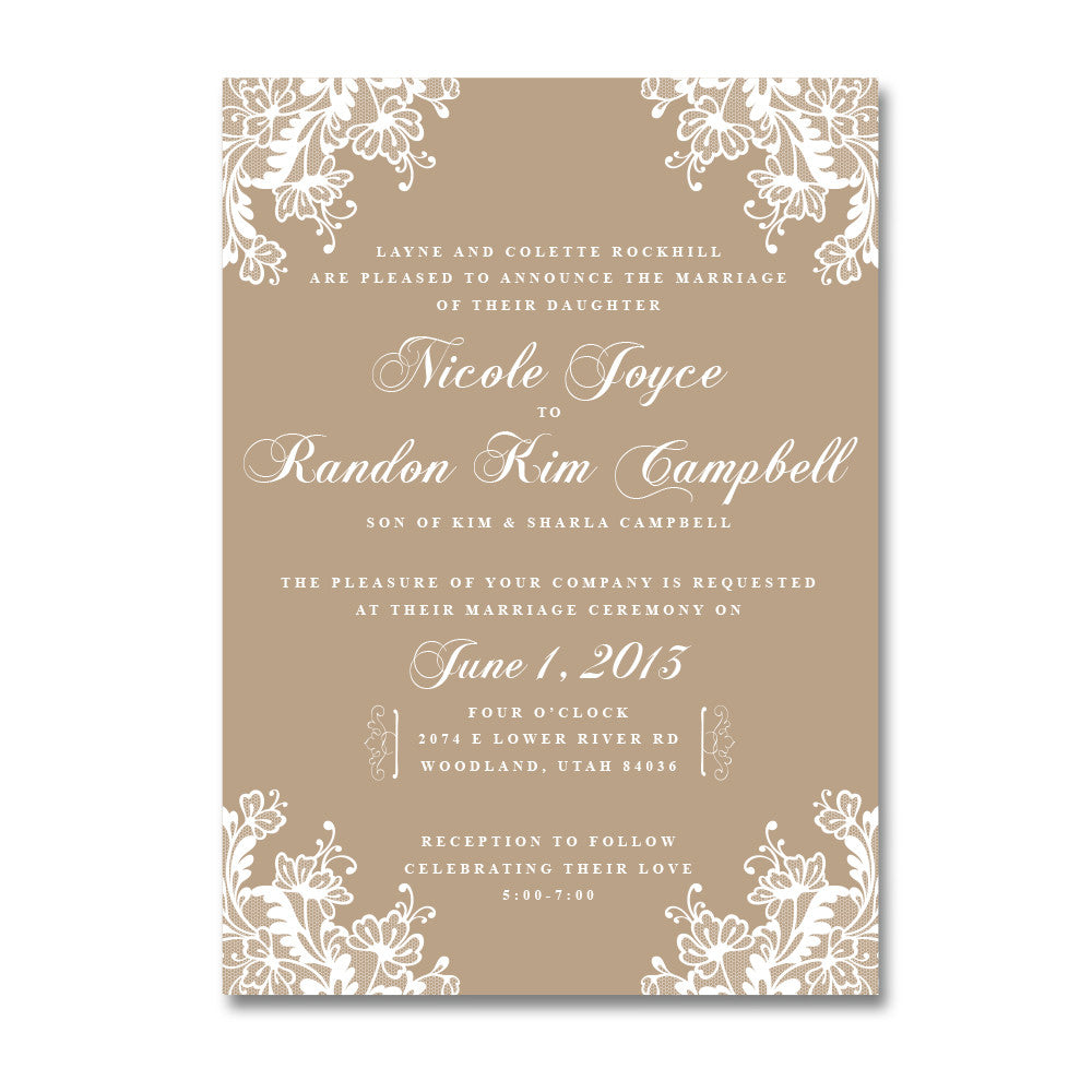 Delicate Lace Wedding Invitations