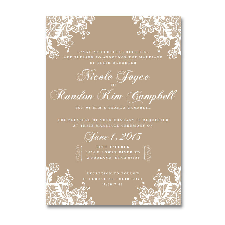 Delicate Lace Wedding Invitations