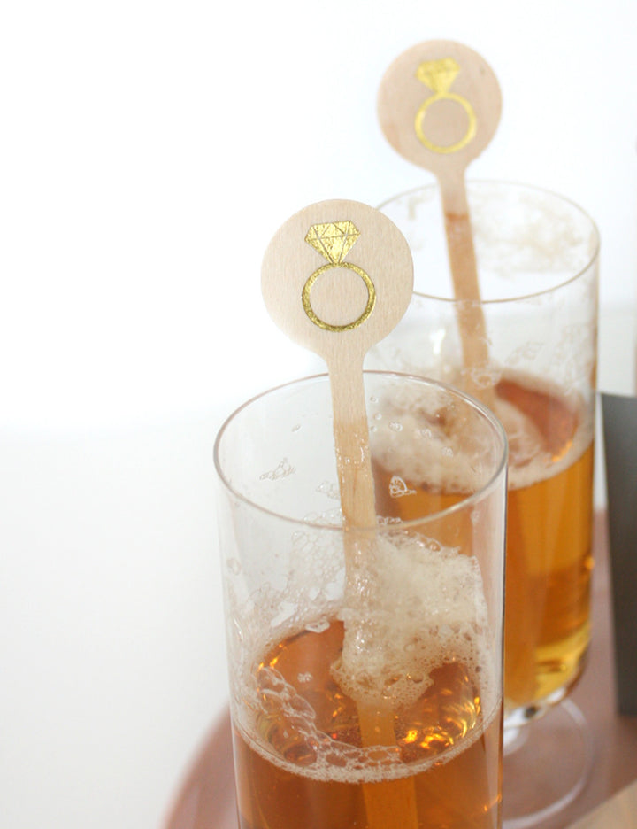 Diamond Ring Bridal Shower Stir Sticks