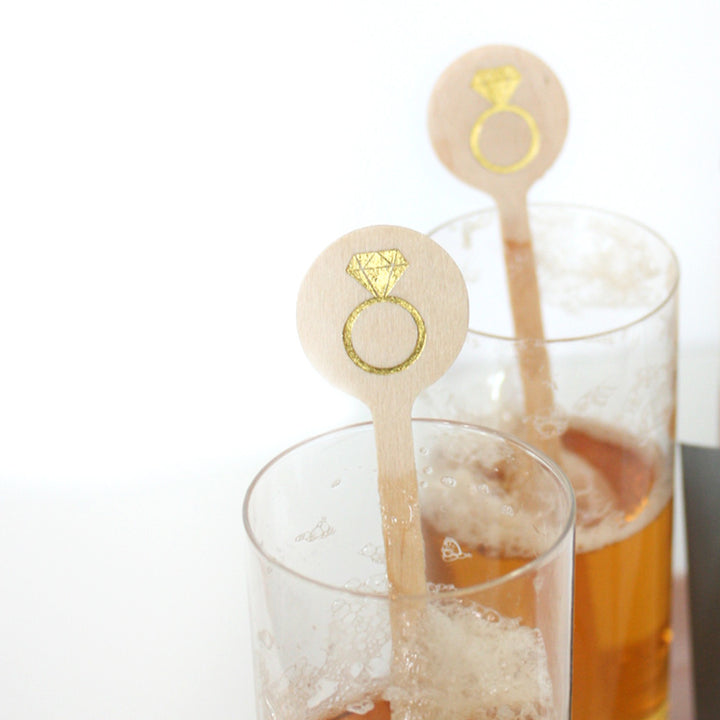 Diamond Ring Bridal Shower Stir Sticks