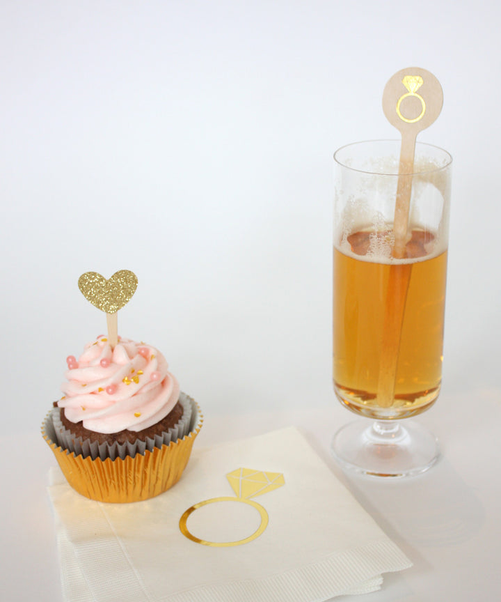 Diamond Ring Bridal Shower Stir Sticks