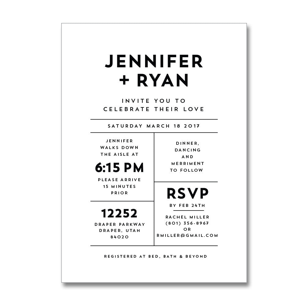 Modern Grid Wedding Invitations