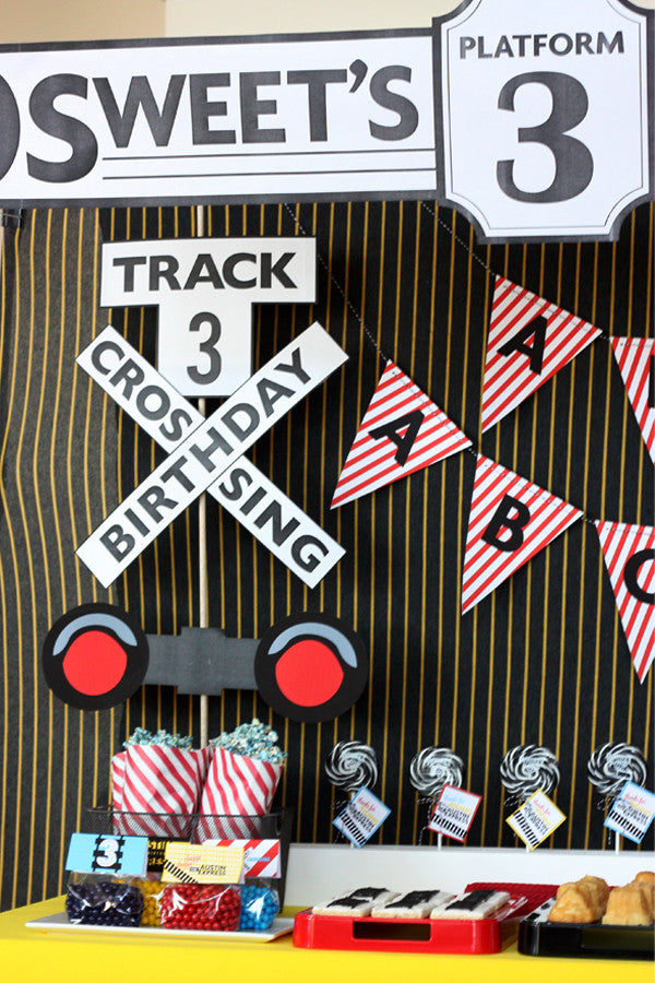 Printable Modern Train- FULL Birthday Collection