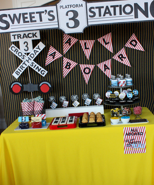 Printable Modern Train- FULL Birthday Collection