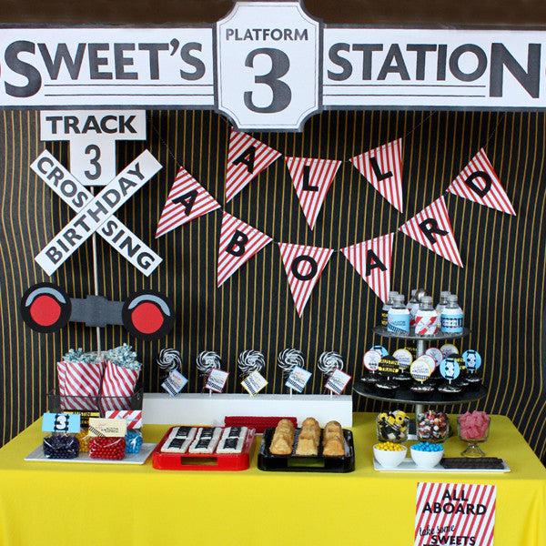 Printable Modern Train- FULL Birthday Collection