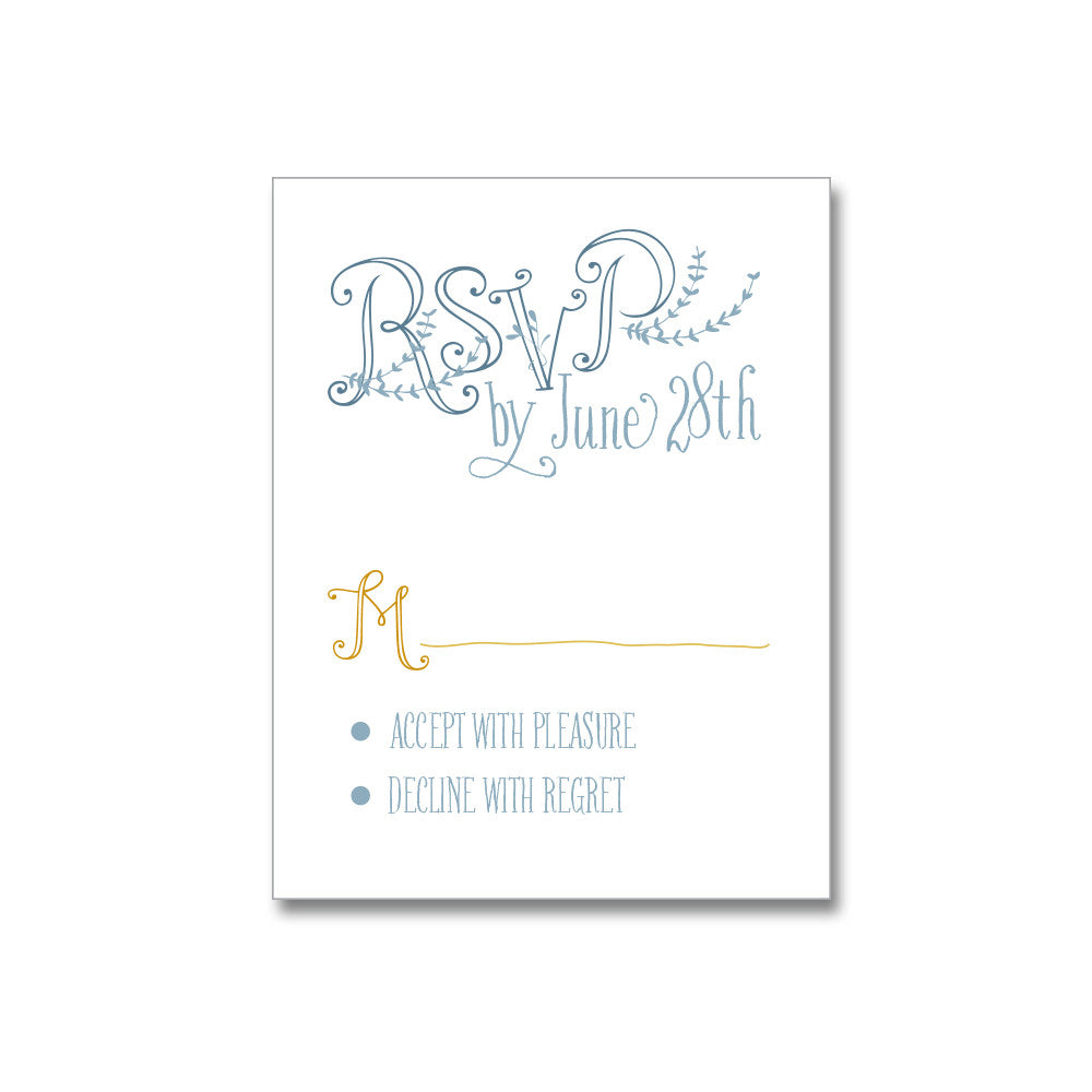 Wreath Monogram Wedding Invitations