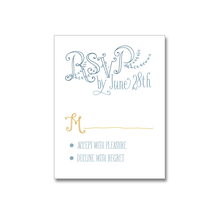 Wreath Monogram Wedding Invitations