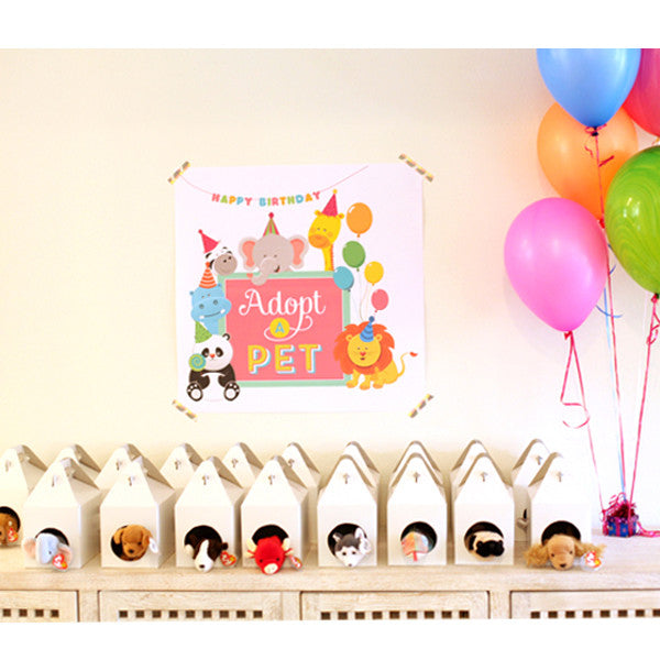 Pet Adoption - Adopt a pet printable birthday party Invitation