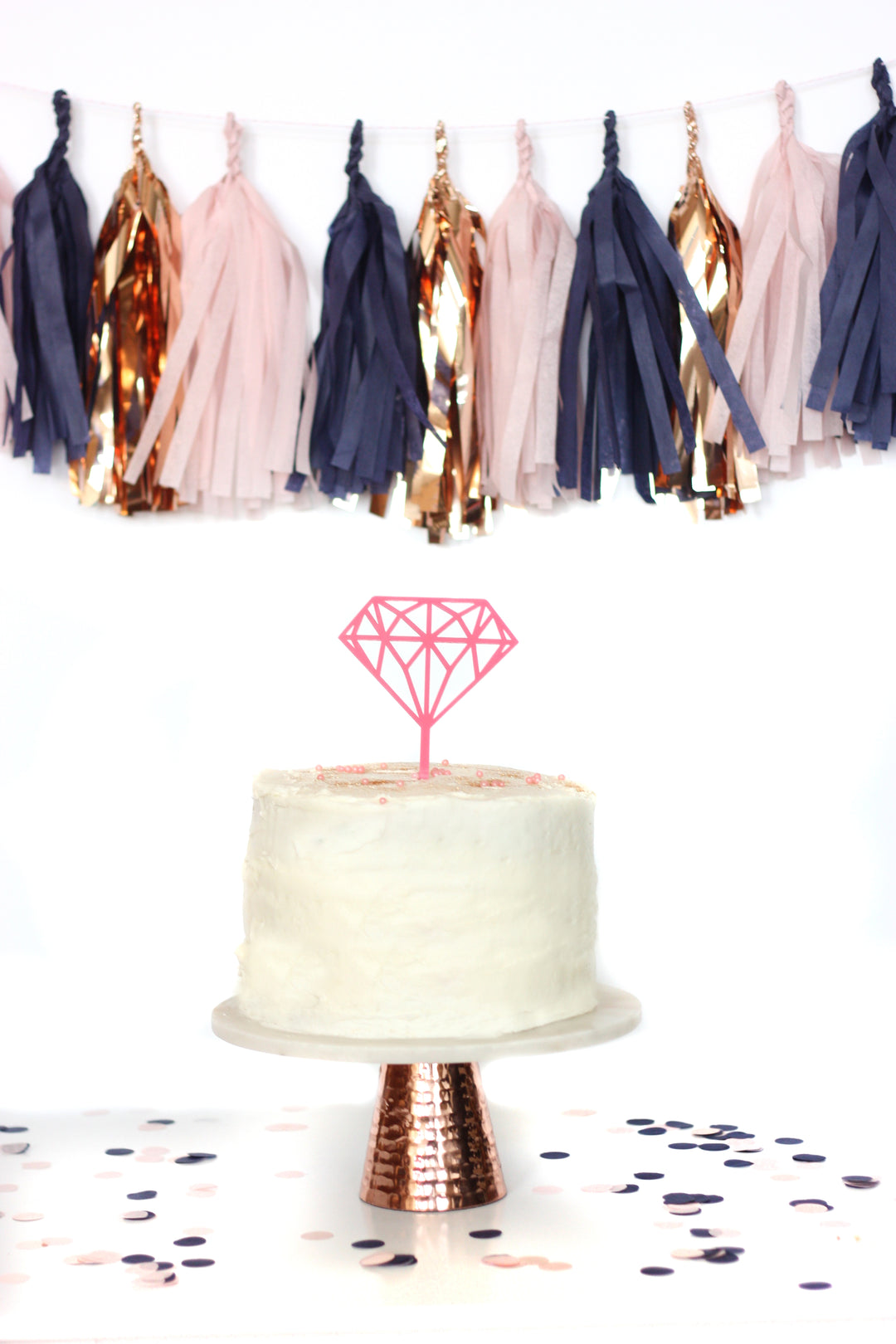 Blushing Midnight Fringe Tissue Tassel Garland Kit or Fully Assembled