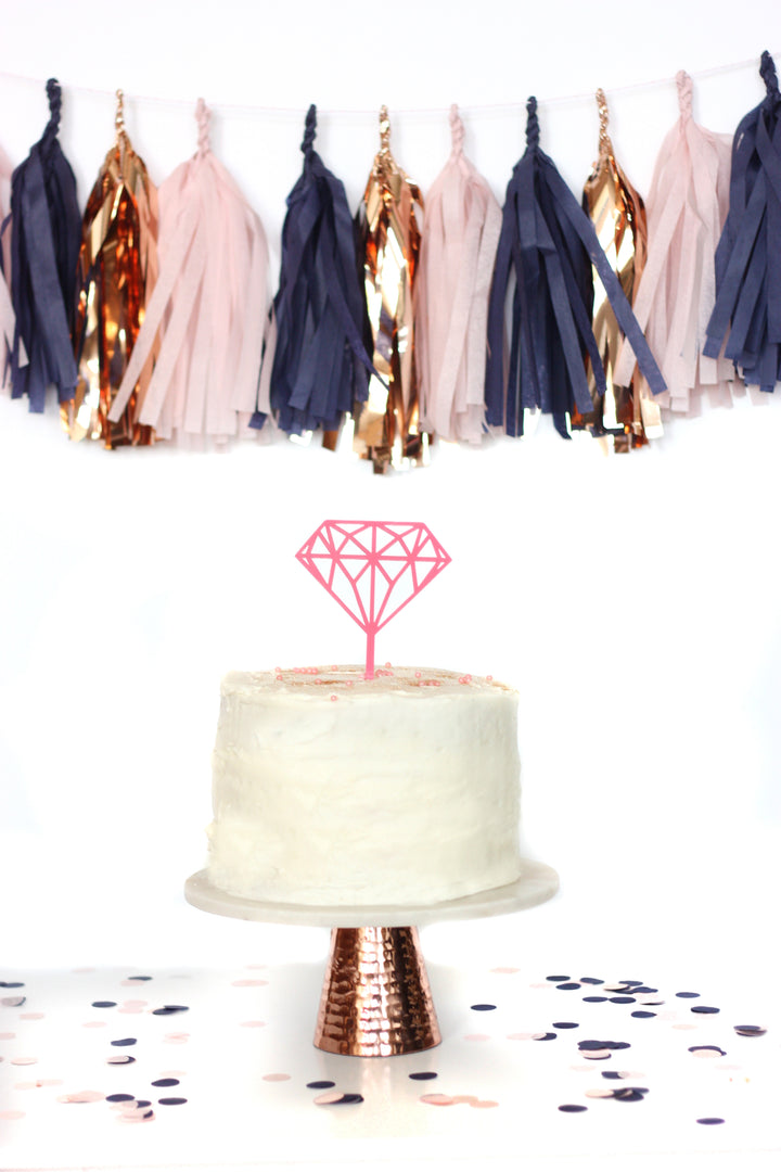 Blushing Midnight Fringe Tissue Tassel Garland Kit or Fully Assembled