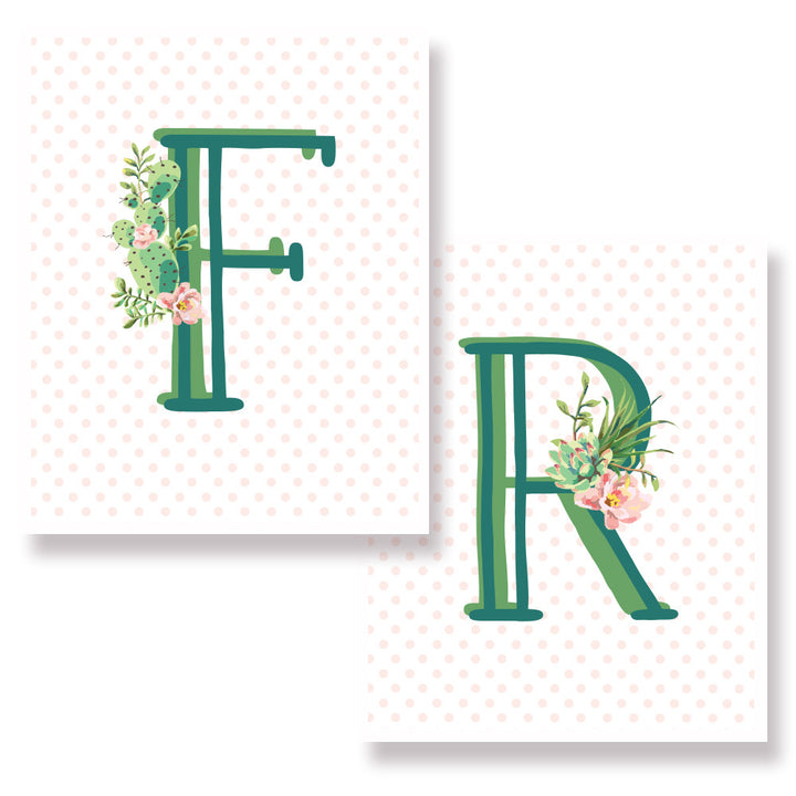 Cactus and Succulent Monogram Art Print
