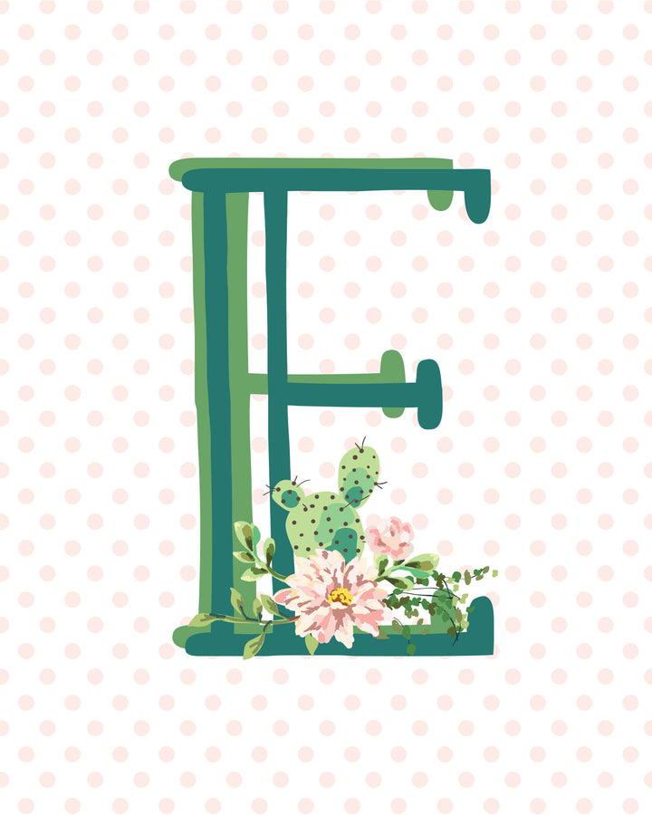 Cactus and Succulent Monogram Art Print