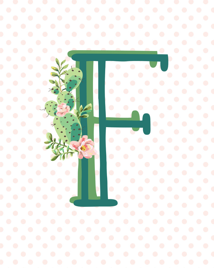 Cactus and Succulent Monogram Art Print