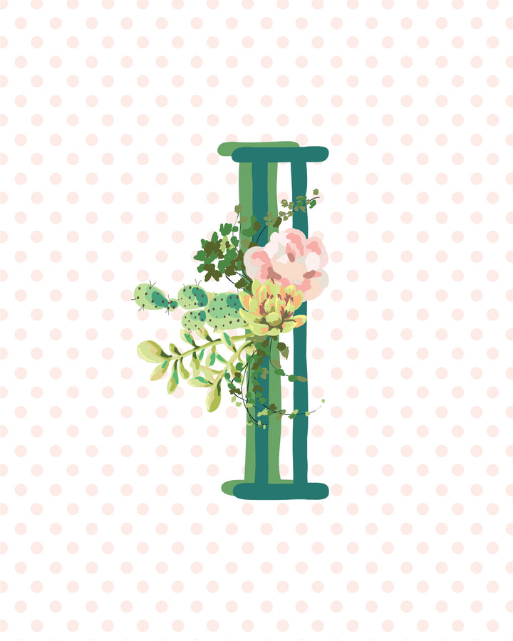 Cactus and Succulent Monogram Art Print
