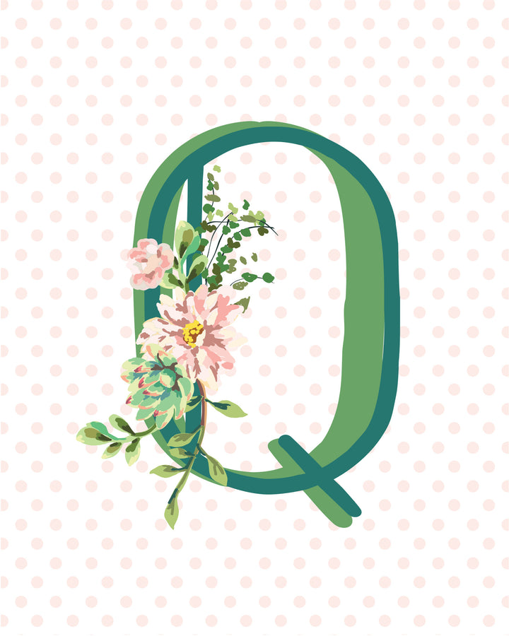 Cactus and Succulent Monogram Art Print