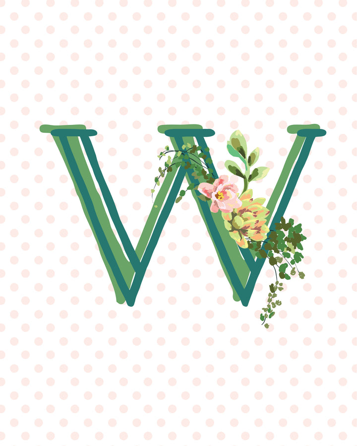 Cactus and Succulent Monogram Art Print