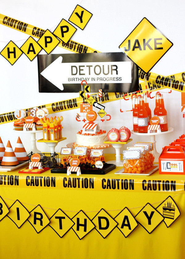 printable "I dig you" Construction Boy Birthday Party- FULL collection by Wants and Wishes