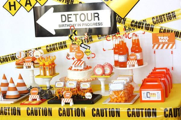 printable "I dig you" Construction Boy Birthday Party- FULL collection by Wants and Wishes