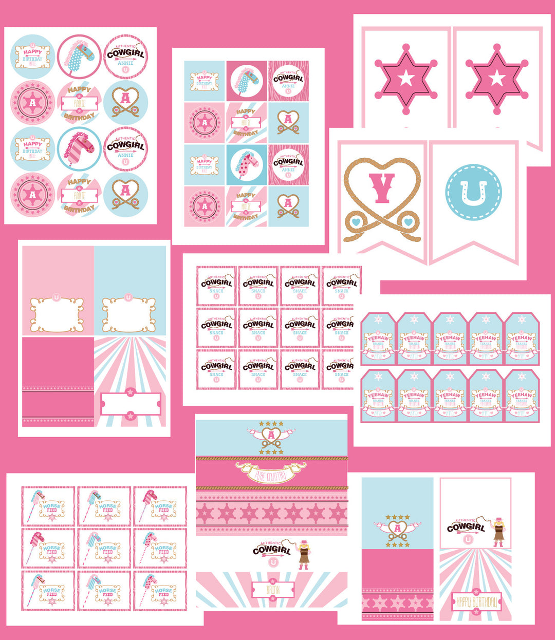 Western Cowgirl printable Birthday party