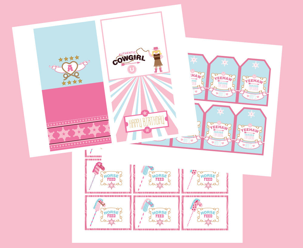 Western Cowgirl printable Birthday party