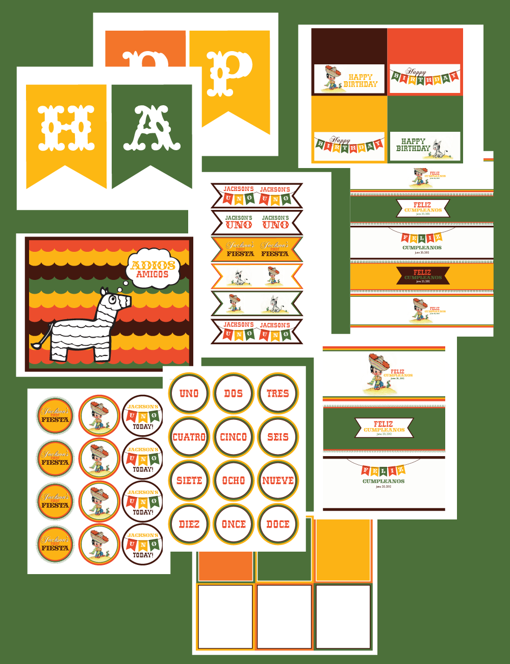 printable Birthday Fiesta Collection by Wants and Wishes