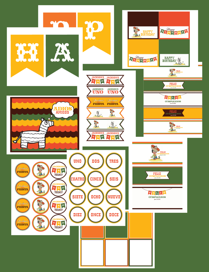 printable Birthday Fiesta Collection by Wants and Wishes