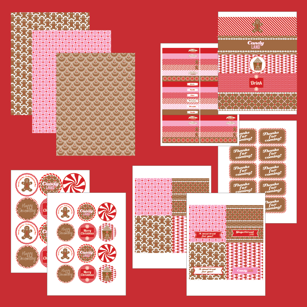Printable Gingerbread House Wonderland Collection-- great for a gingerbread decorating party