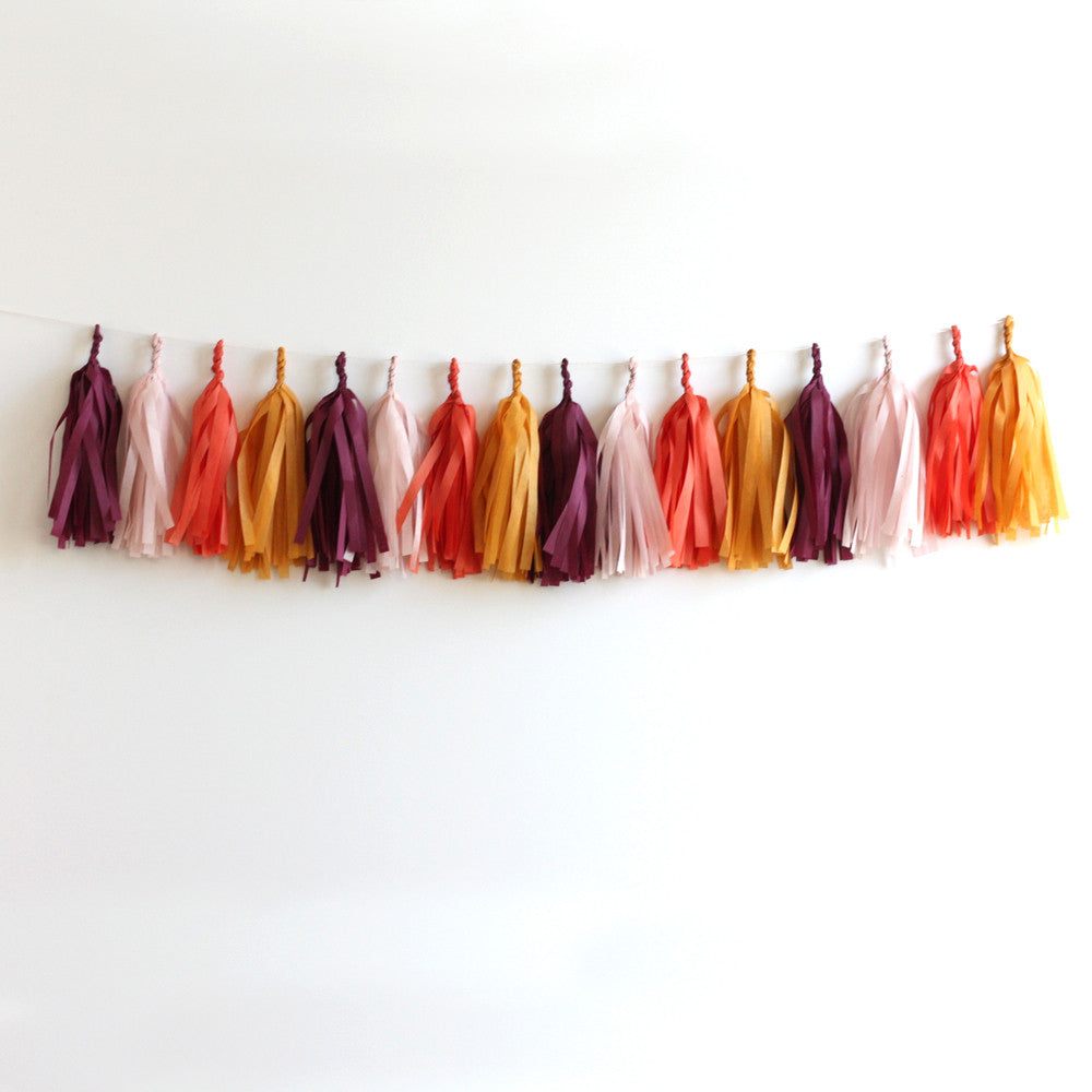 Give Thanks Thanksgiving Fringe Tassel Garland Kit or Fully Assembled