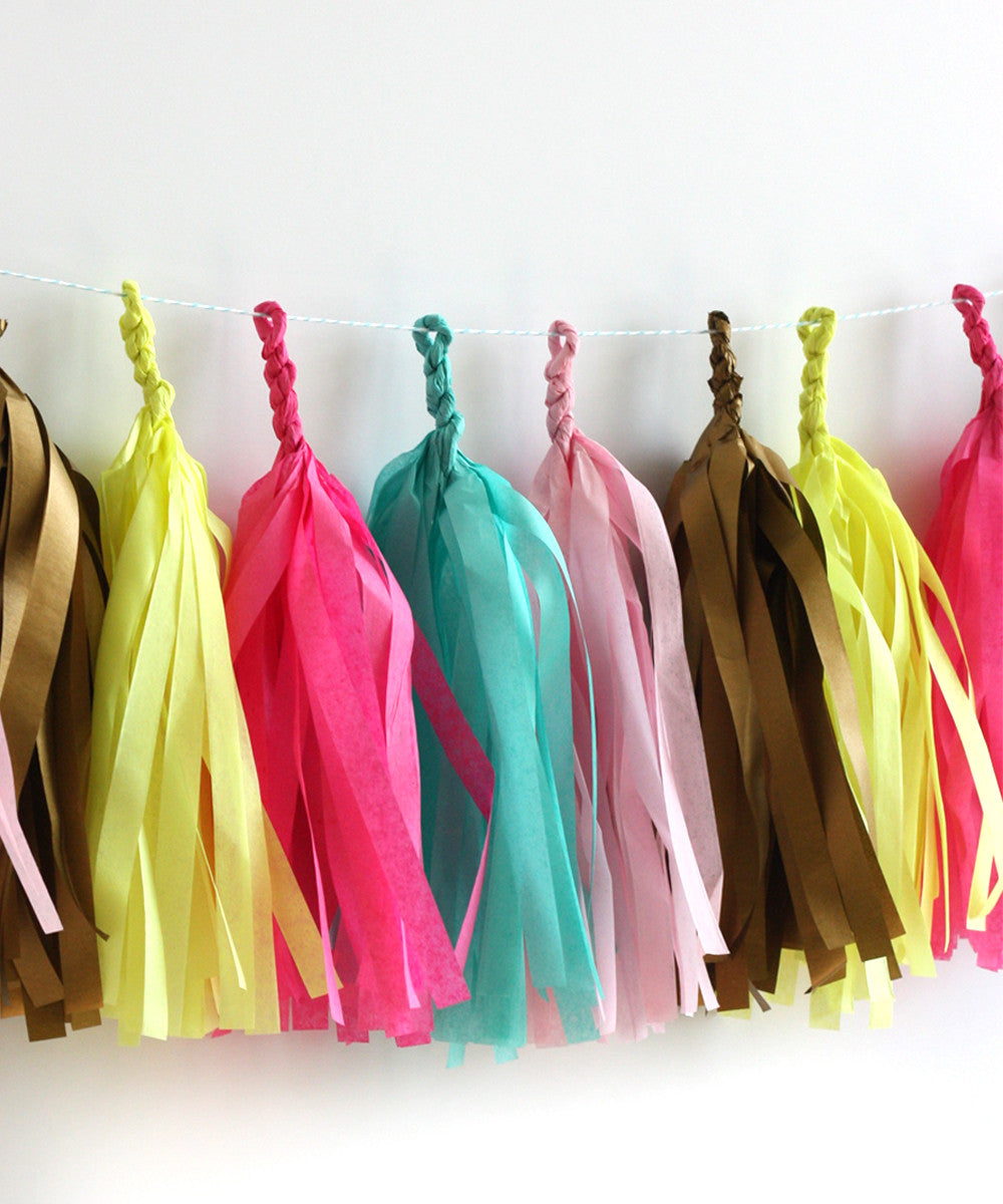 Gilded Neon Fringe Tassel Garland Kit or Fully Assembled