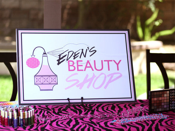 Sweet Beauty Shop Make-Up Birthday party printables