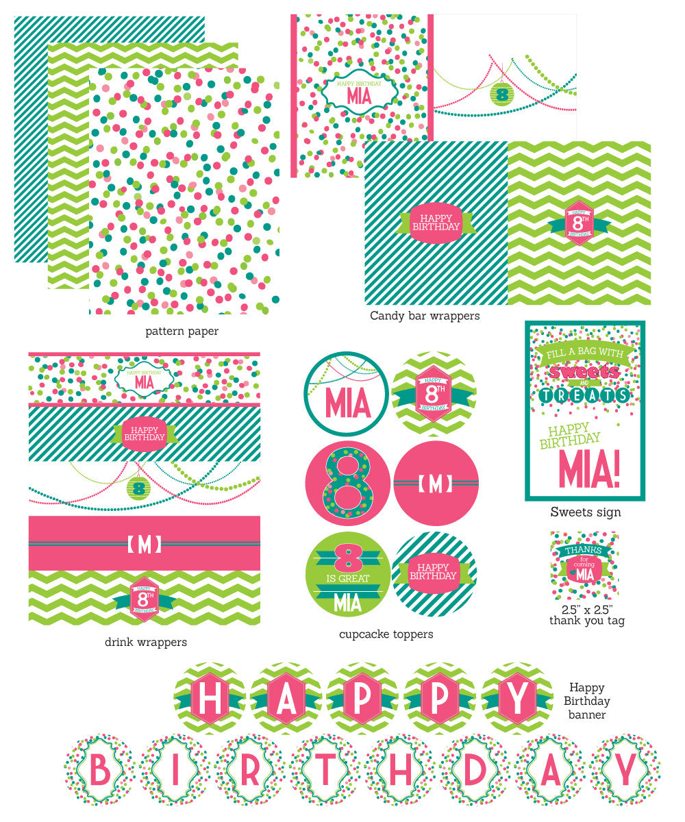 Confetti & Paper Lanterns printable party collection