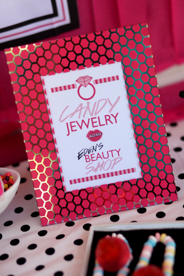 Sweet Beauty Shop Make-Up Birthday party printables