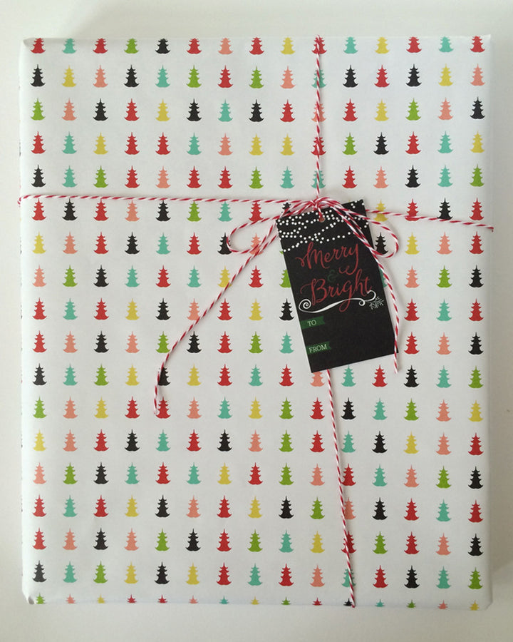 Merry & Bright Christmas gift tag