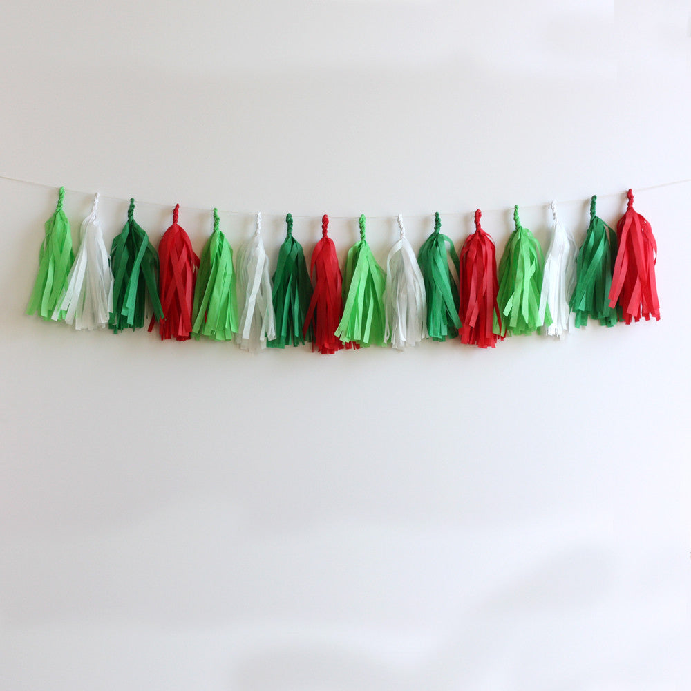 Merry Everything Christmas Fringe Tassel Garland Kit or Fully Assembled