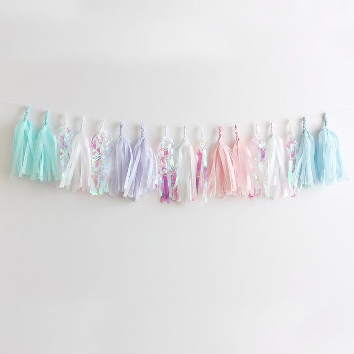 Pearly Shell Fringe Tissue Tassel Garland Kit or Fully Assembled