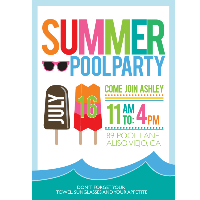 printable Popsicles & Sunglasses BIRTHDAY Collection by Wants and Wishes
