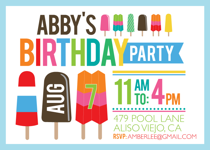 printable Popsicles & Sunglasses BIRTHDAY Collection by Wants and Wishes