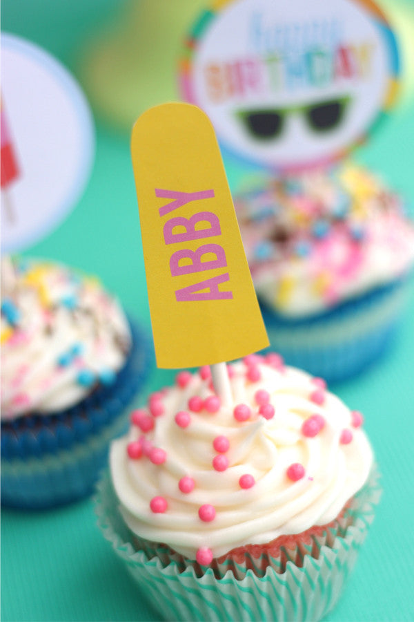 printable Popsicles & Sunglasses BIRTHDAY Collection by Wants and Wishes