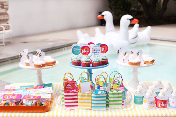 Swan Pool Float Swim Birthday Party